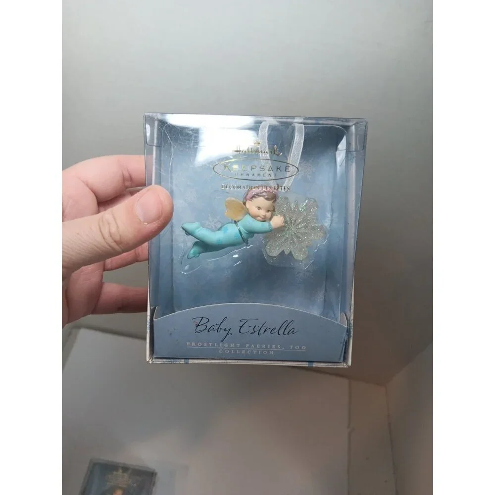 Lot of 2 Hallmark FrostLight Faeries Fiber-Optic Christmas Ornaments 2002